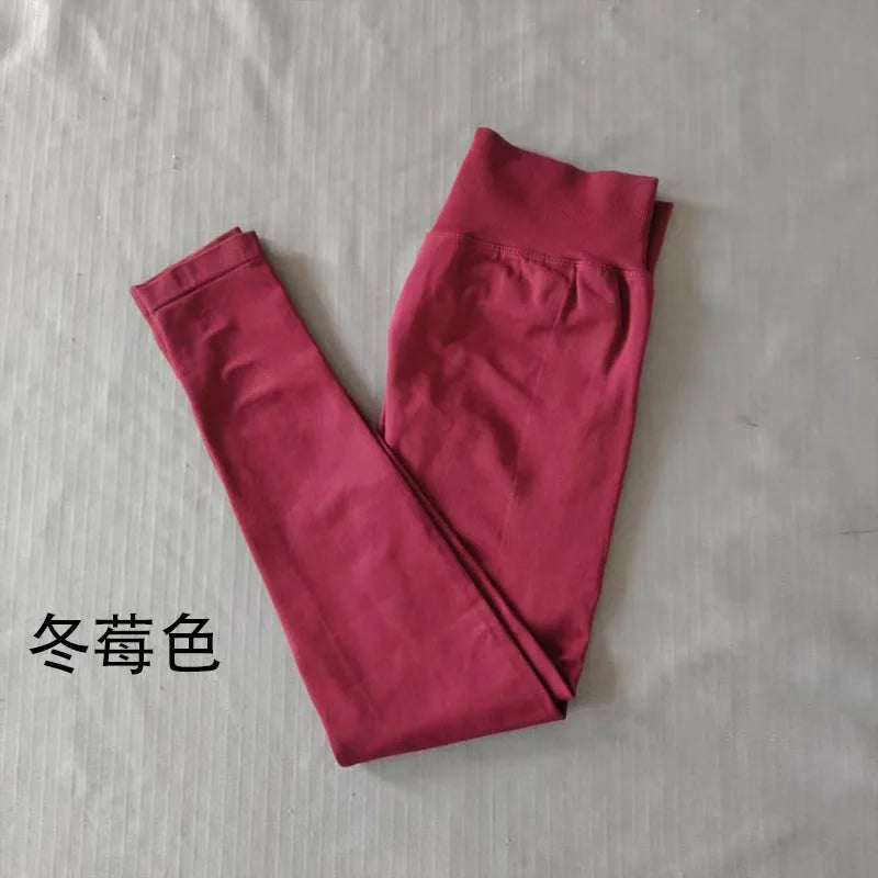 Denyf Seamless Sports Leggings Women's Hip Yoga Leggings Quick-Drying Fitness Tights Solid Color Training Hip Customizable Label