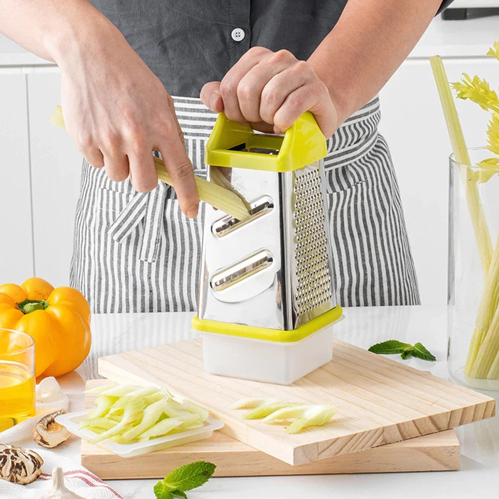 Multifunctional Vegetable Grater Chopper 4 Side Manual Stainless Steel Cheese Garlic Ginger Fruit Cutter Slicer Kitchen Gadgets