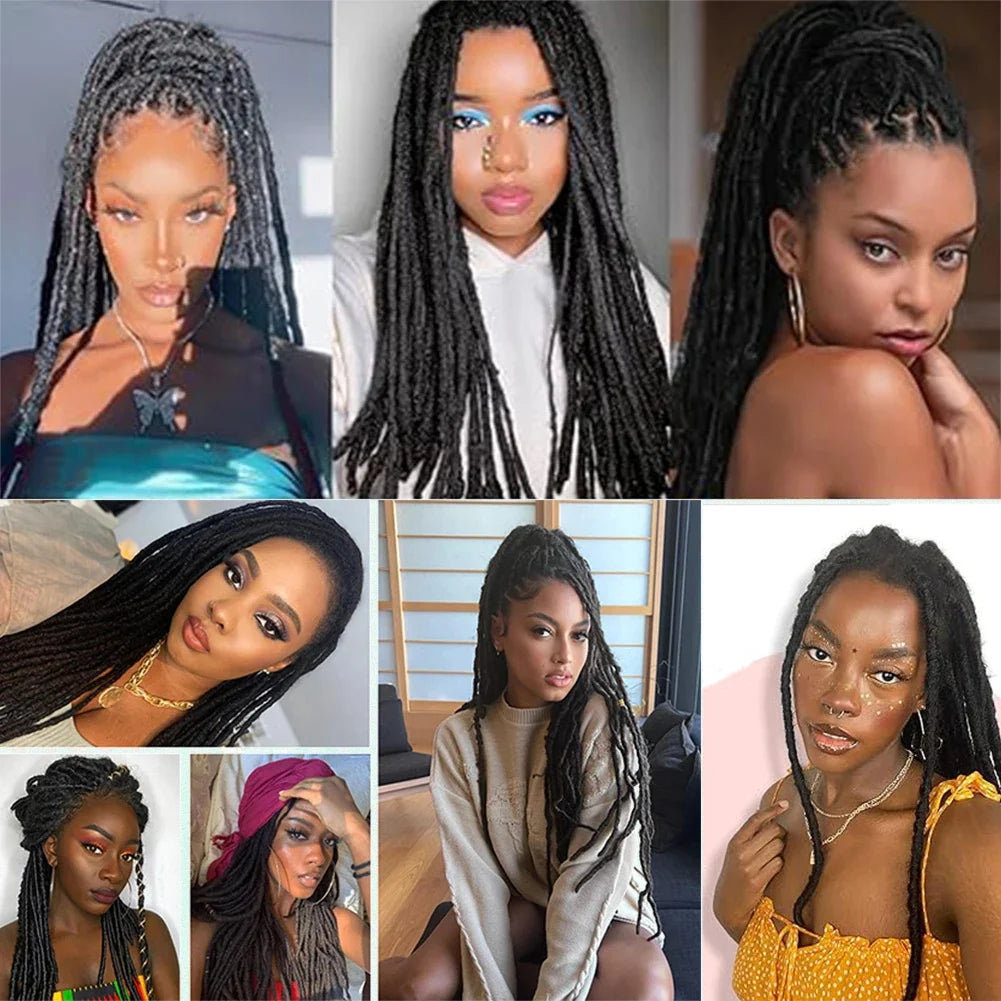 Synthetic Dreadlock Extensions 10 Root/Pack Hippie Single Ended Dreads Ombre Loc Extensions 24 Inch Reggae Style Crochet Hair