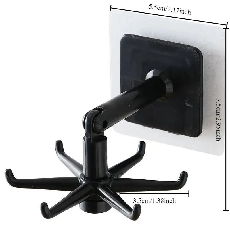 Kitchen Organizer Swivel Hooks Creative Hooks  Hole-free Multifunctional Explosion  Rotatable Dual-Use
