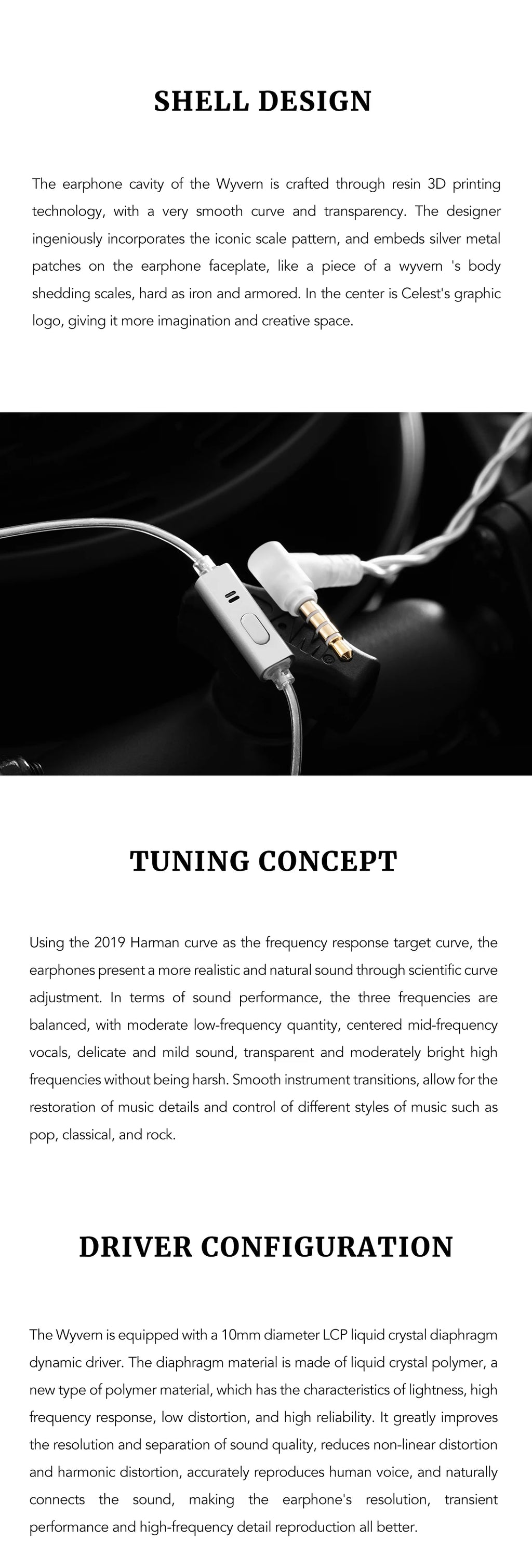 Kinera Celest Wyvern / Wyvern PRO / Wyvern Black 1DD In-Ear Earphone Dynamic Driver 0.78mm Wired HiFi Earbuds Gaming Mic