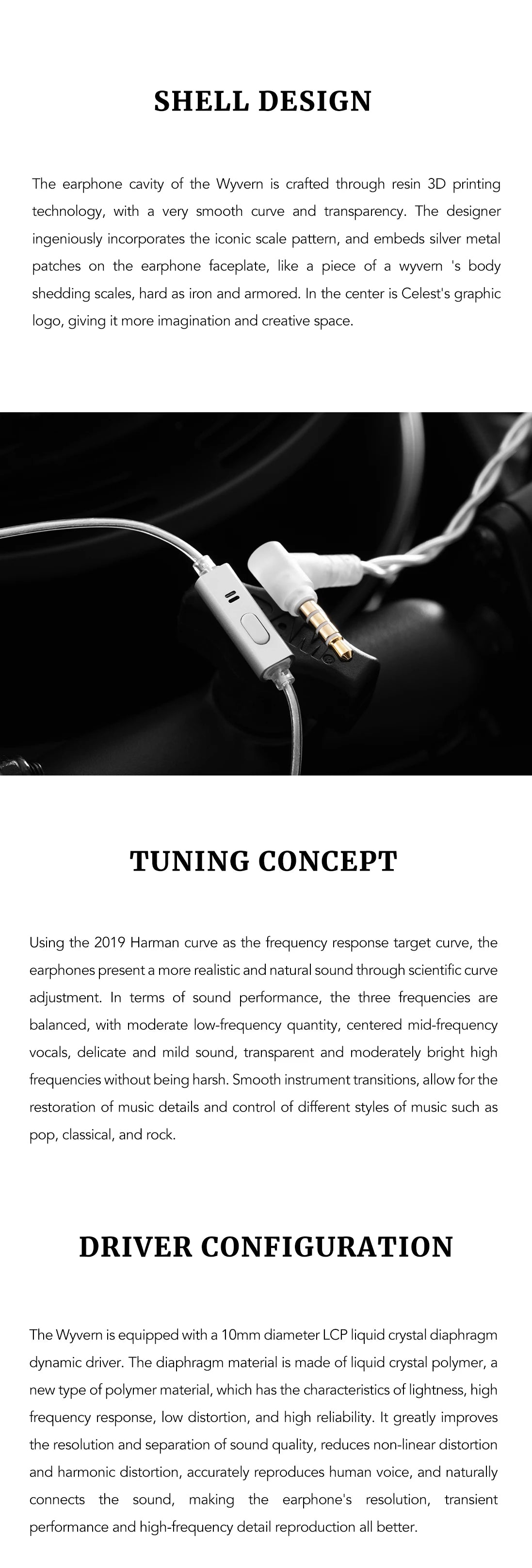 Kinera Celest Wyvern / Wyvern PRO / Wyvern Black 1DD In-Ear Earphone Dynamic Driver 0.78mm Wired HiFi Earbuds Gaming Mic