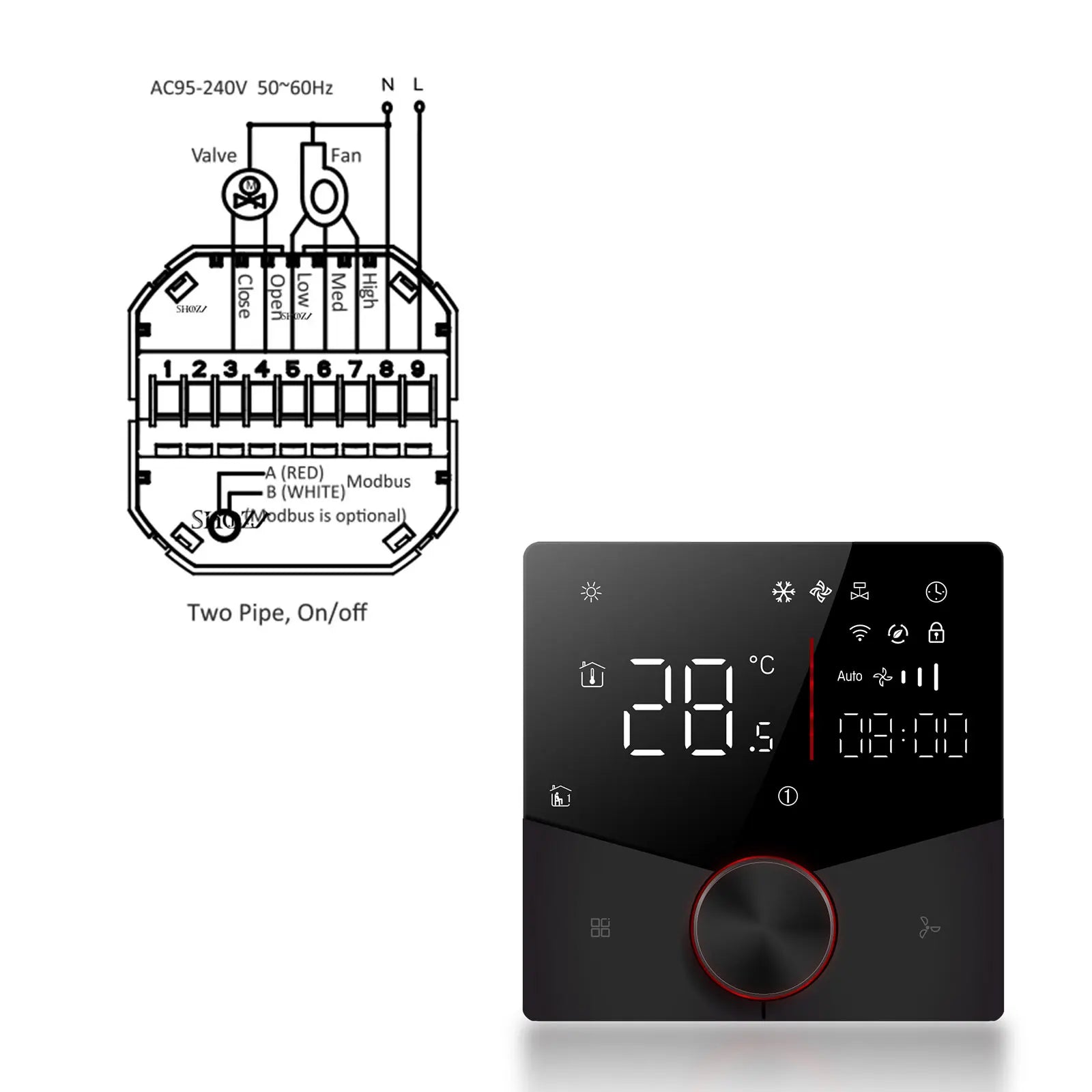 EU 24V 220V WIFI Smart Air Conditioner Thermostat Temperature Controller for Cooling Heating Programable Thermostatic Valve