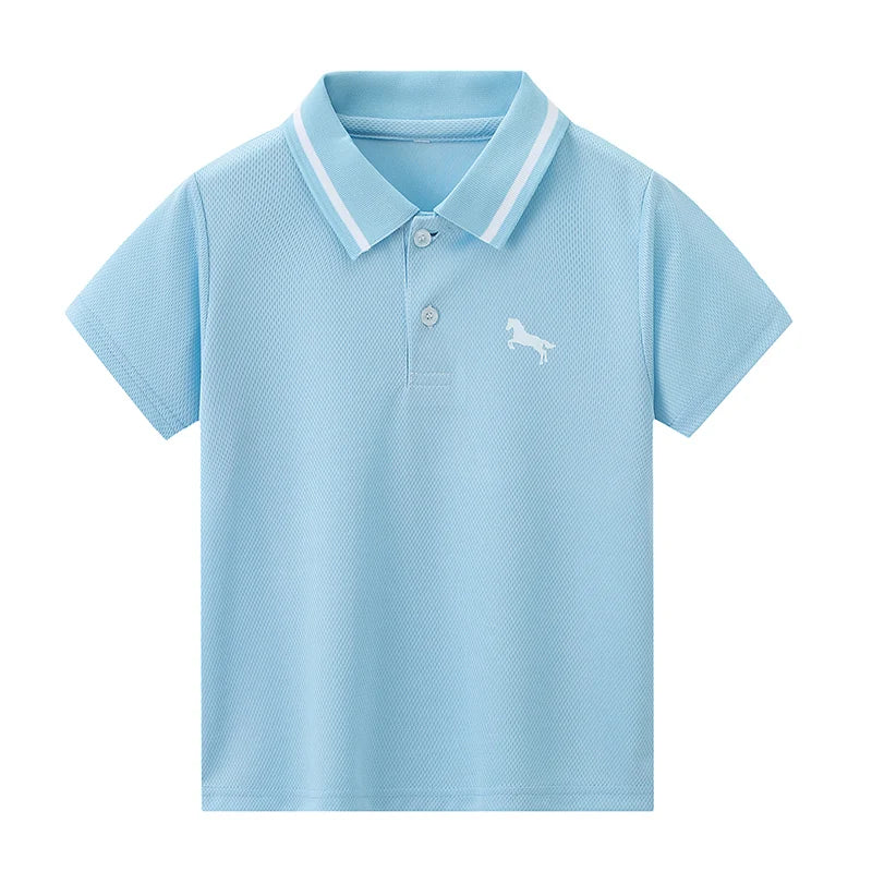 2-piece Summer Children's Casual Suit For Boys Cool Polo Short Sleeved Top Comfortable Solid Color Pocket Pants Trendy Clothing