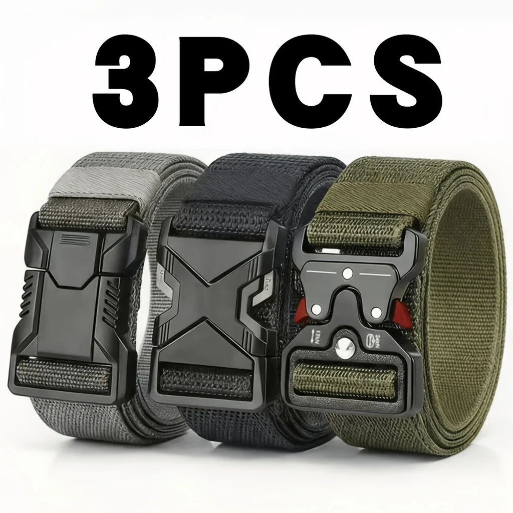3pc Quick release tactical belts adjustable for outdoor use durable and thick multifunctional men belt Casual golf belts for men