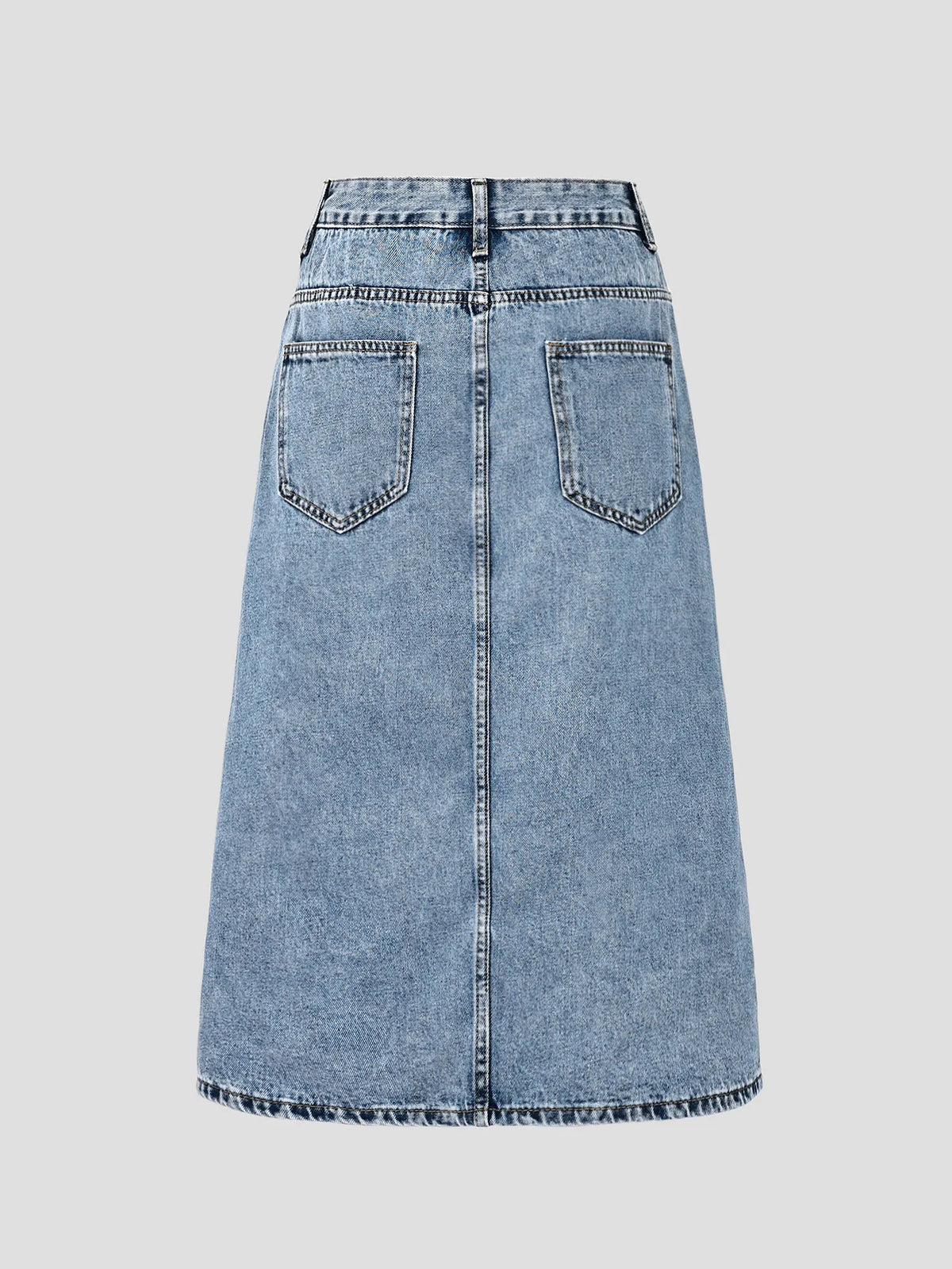 European Beautiful Woman High Waist Elastic Medium and Long Denim Skirt, Thin Split Fork Over Knee Hip Wrap One Step Skirt