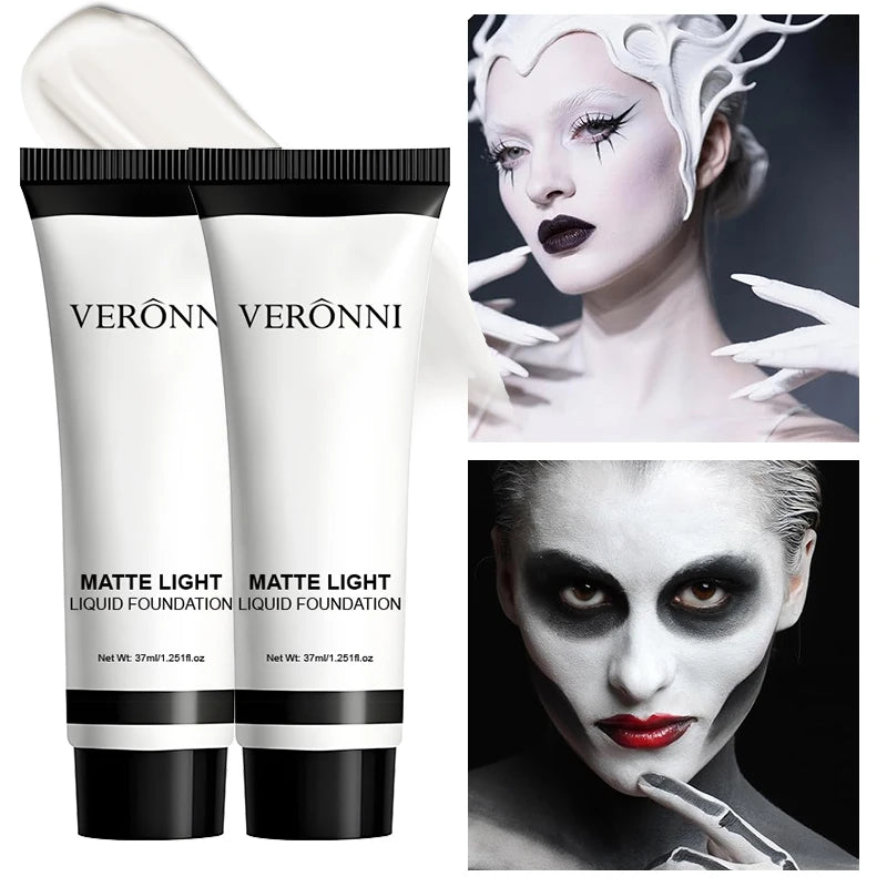 Halloween Pure White Makeup Foundation Mixable Pure White Foundation Adjuster Concealer Face Paint Makeup Clown COS Carnival