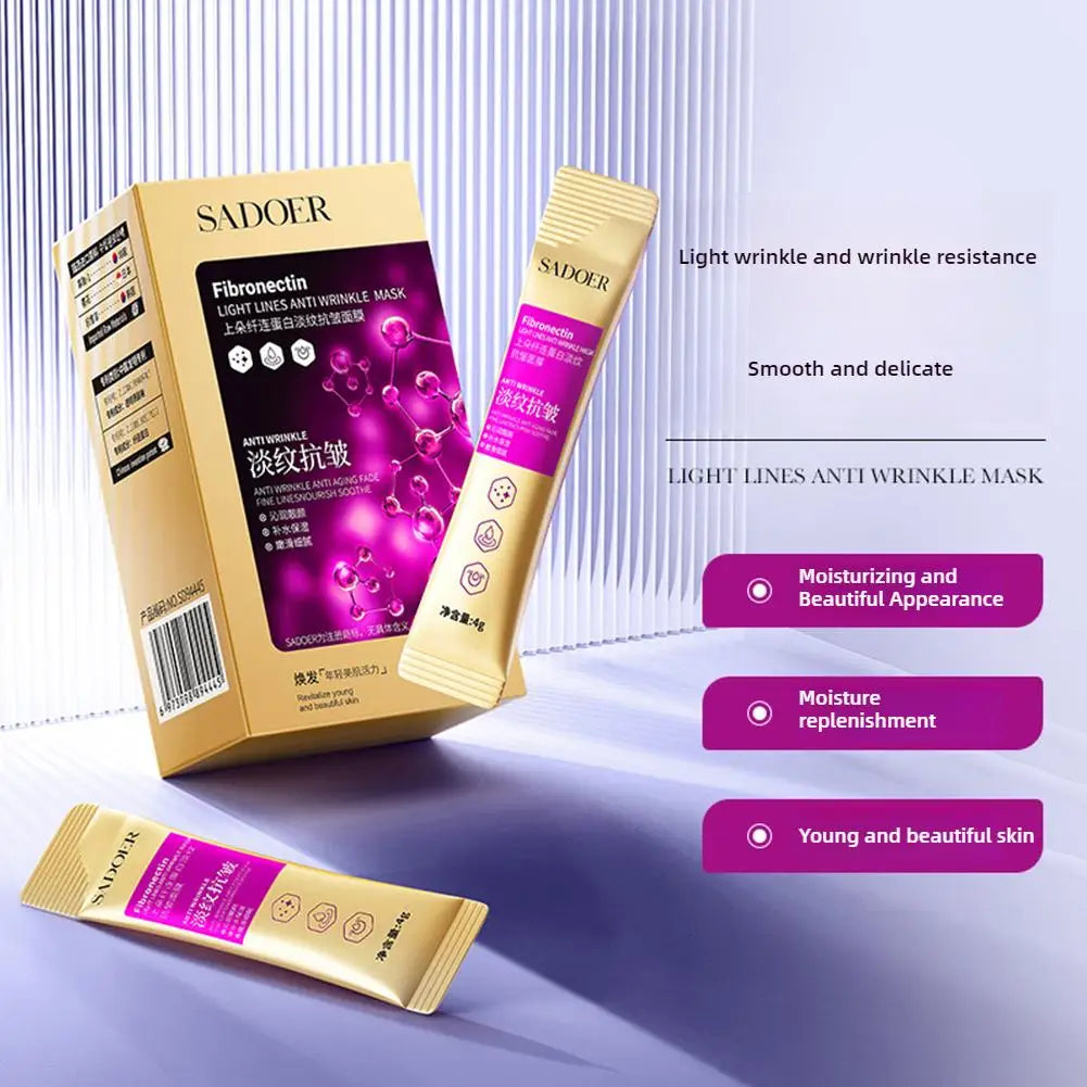 4g X 20pcs Fibronectin Anti-Wrinkle Facial Masks Moisturizing Skin Lifting Elastic Smooth Beauty & Health Face Care