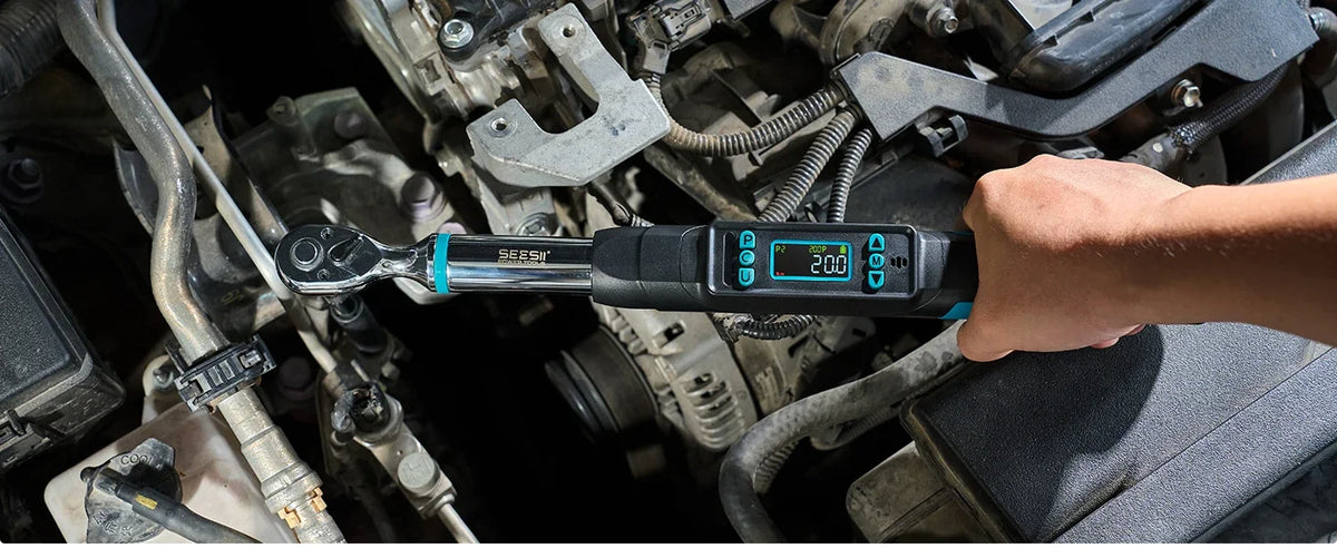 SEESII D2 Lite Pro 3/8" Digital Torque Wrench 220Nm LCD Display Real-Time & Peak Modes Preset & Data Storage Dual Alarm for Bicycle Car