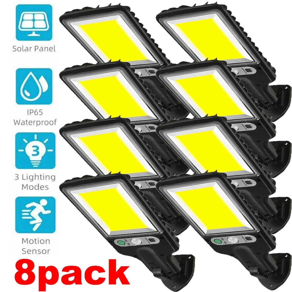 Solar Street Lights Outdoor Wireless Solar Security Wall Light Motion Sensor with 3 Lighting Modes for Courtyard Garden Patio
