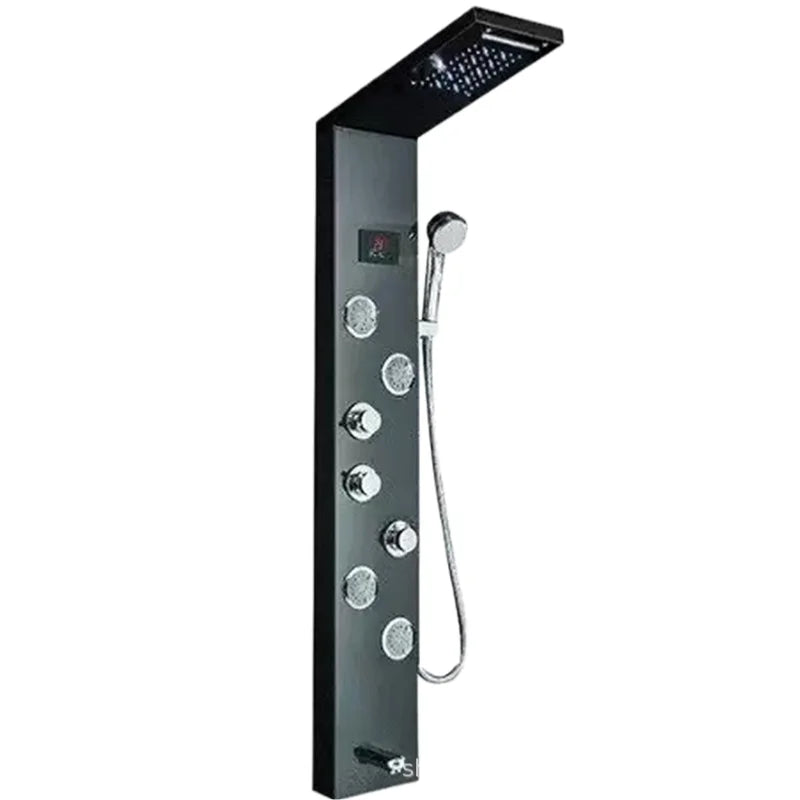 Smart Shower Panel Set Integrated Shower Head Multi-Function Water Outlet LED Wall Mount Modern Design Rain Stainless Steel