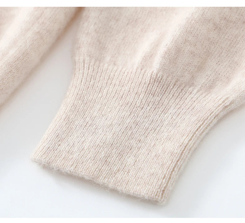 Autumn/Winter Men's 100% Pure Cashmere Pullover Business Casual Solid Knitted Sweater Loose Collar Tops Thick Warm Base Jumper
