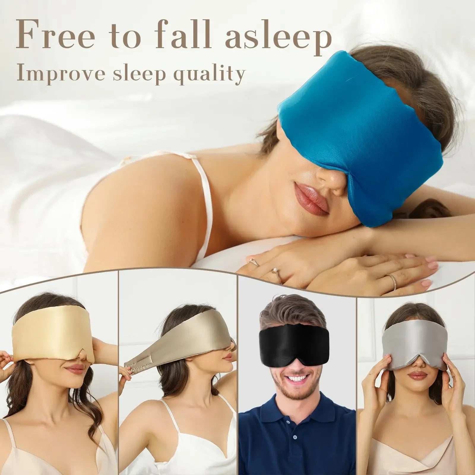 Mulberry Silk Sleeping Mask Eyepatch Blocking Light Eyemask Eyeshade Soft Padded Slaapmasker Travel Sleeping Aid for Sleep Patch