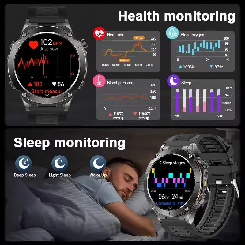 2026 New GPS Smart Watches 10 ATM Waterproof Built-in Dual-band GNSS Compass Military Sport Men SWIM Smartwatch For Android IOS