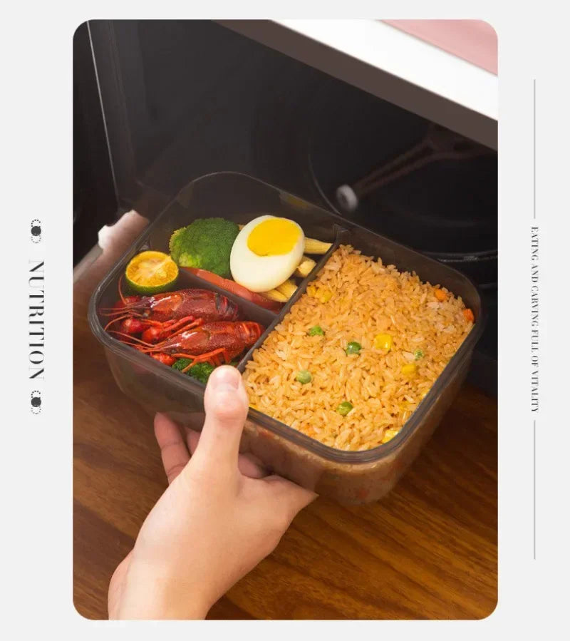 Food-grade Lunch Boxes Home Children's Compartments Bento Box Can Be Heated Microwave Oven Student Rectangle Plastic Lunch Boxes