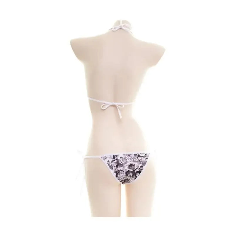 Cute Comic Pattern Bandage Bikini Swimsuit Kawaii Summer Ladies Student Bathing Suit Private Shooting Costume