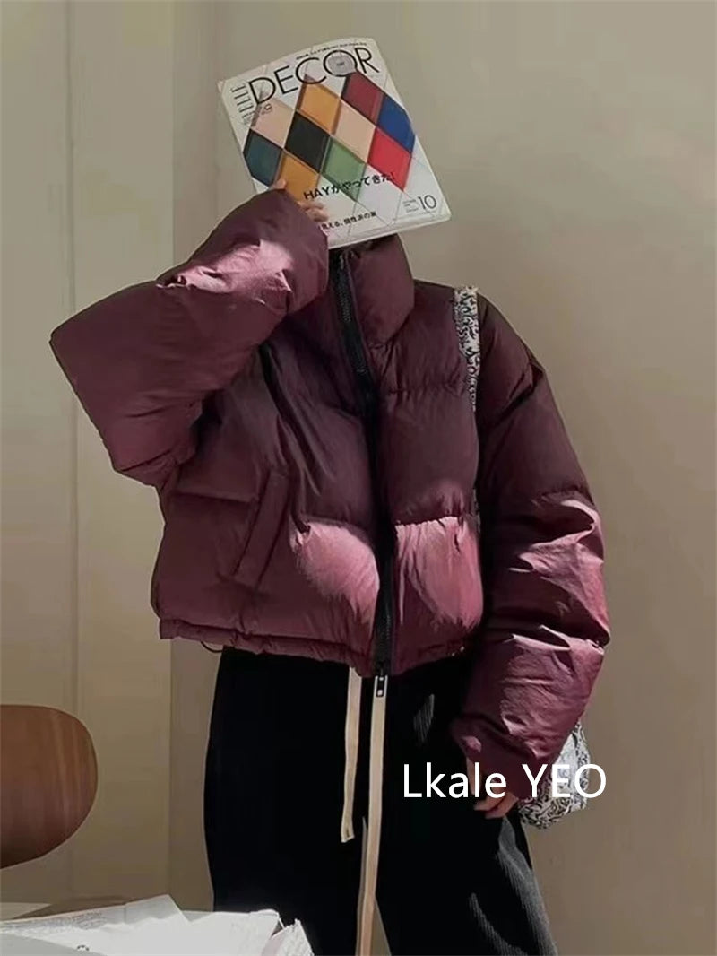 Women's Winter Parkas 2026 New Thick Streetwear All Match Ladies Down Cotton Jacket Comfortable Simple Short Female Warm Coat