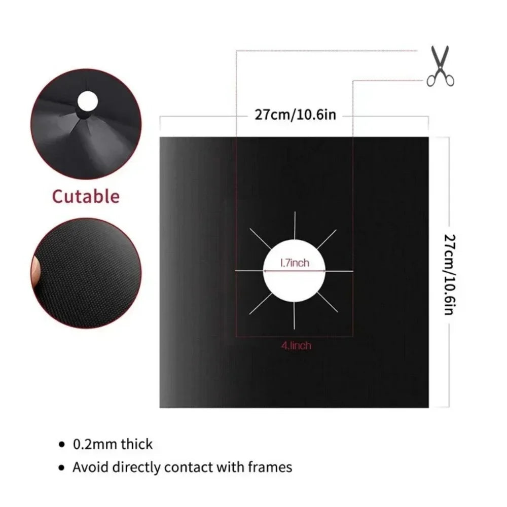 4pcs Washable Gas Stove Surface Protection 27cm Pad Oil And Dirt Resistant Kitchen Cleaning Accessories Household Cooker Tools