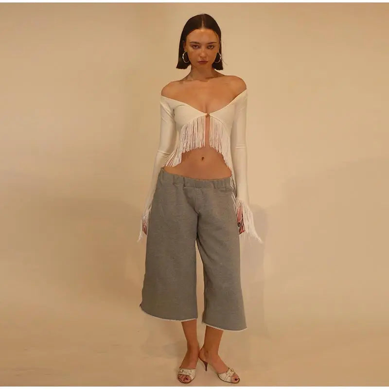 Solid Satin Women Fringe Top Cross Halter Neck Sleeveless Off Shoulder Backless Fashion Crop Tank Tops 2026 Summer Chic Outfits