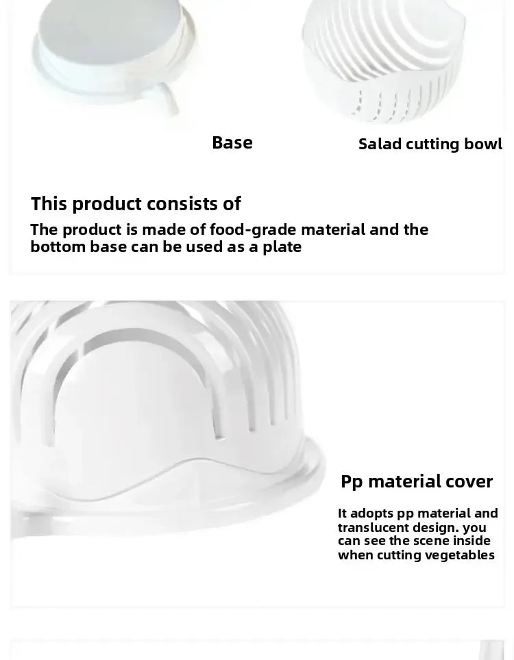Vegetable Salad Cutter Cutting Bowl Slices Fruit, Kitchen Tools, Accessories Gadgets Kitchen Items Kitchen Gadgets Vegetable