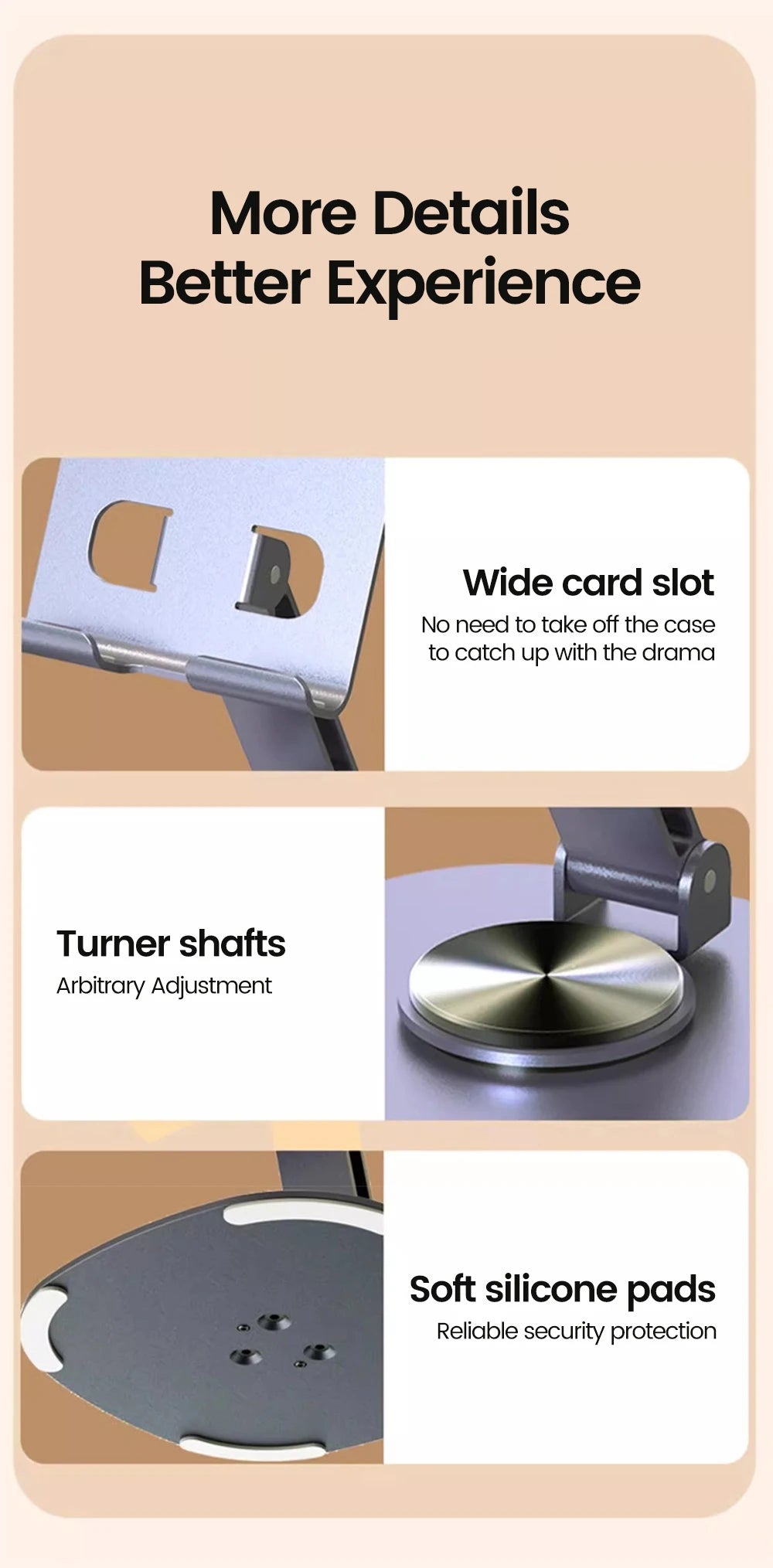 Olaf Universal 360 Rotation Mobile Phone Holder Metal Foldable Bracket Phone Holder Desk Stand For Mobile Phone Tablet Holder