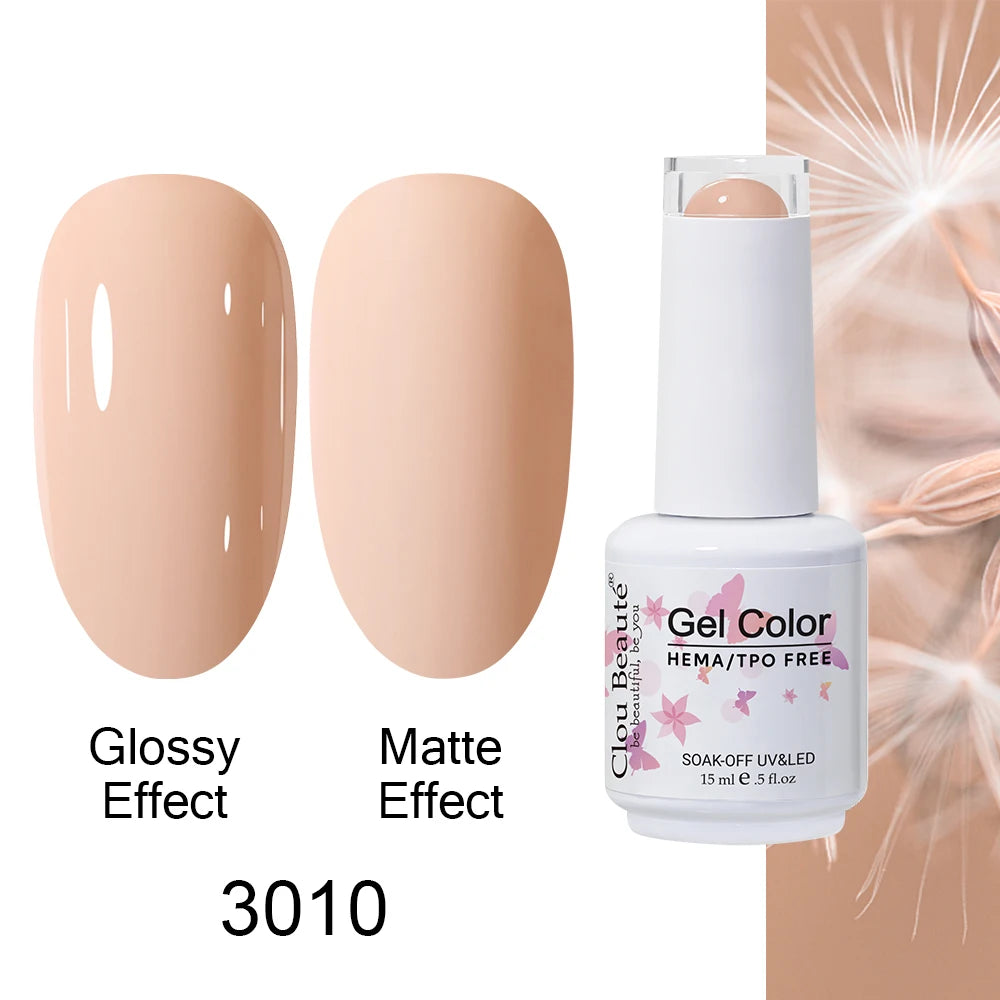 Clou Beaute HEMA TPO FREE Caramel Brown Wine Red Coffee Gel Nail Polish High Pigment Autumn Nail Art Full Coverage UV Varnish