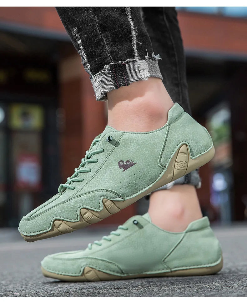 Men Leather Casual Shoes Luxury Low Top Sneakers Comfortable Mens Shoes Big Size Designer Loafers Moccasin Shoe Man 2026 New