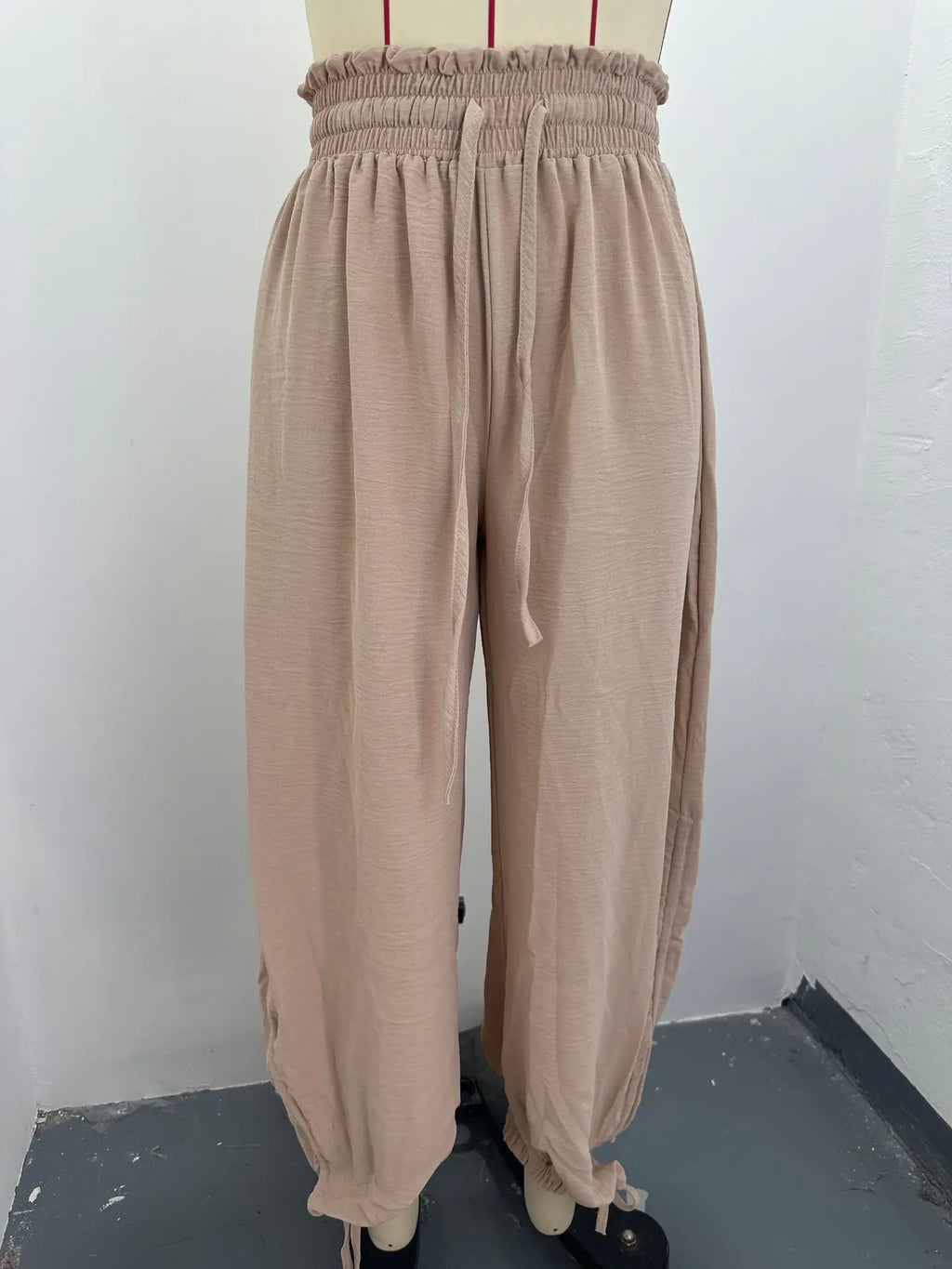 2026 New Drawstring Lantern Pants Women's Casual High Waist Loose Trousers Spring Summer Fashion Streetwear Female Joggers Pants