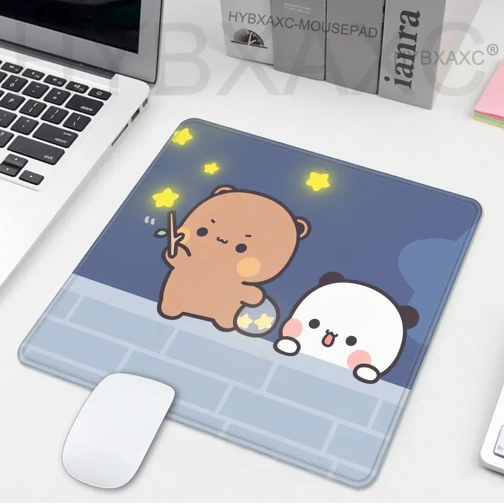 Cute Cartoon Couple DUDU BUBU Mousepad Small LockEdge Mouse Pad For Gamers Computer Desk Pad Rectangular Anti-slip Rubber