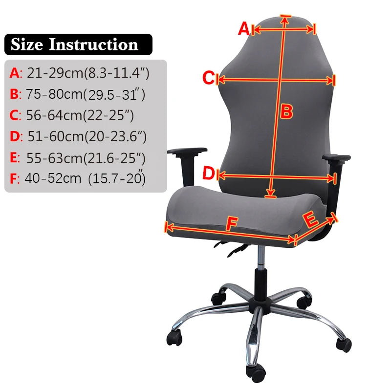 Ergonomic Office Computer Game Chair Slipcovers Stretchy Polyester Reclining Racing Gaming Chair Covers Waterproof Chair Covers