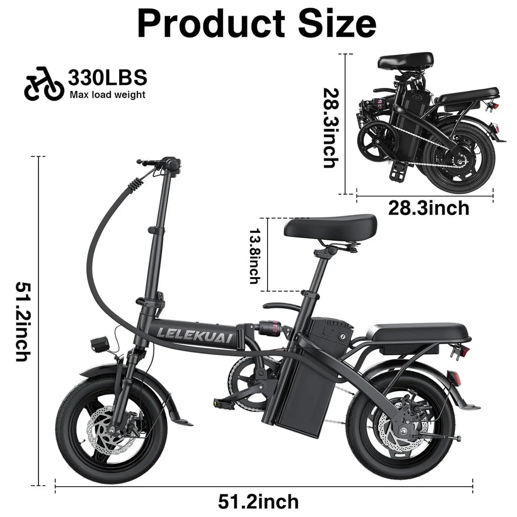 Electric Bike for Adults and Teens, 520W-1200W Motor, 20-28MPH, 32 Miles Range, 48V 10Ah Battery, 3-Level Pedal, Customized