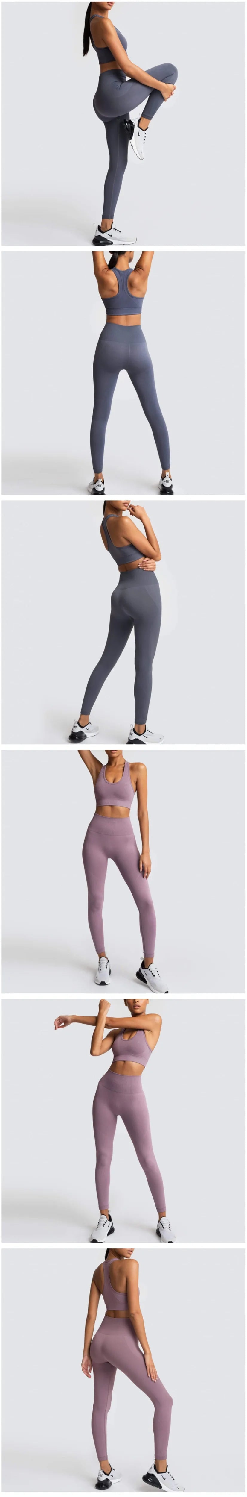 NEW Women's Yoga Set Seamless Sportswear 2-Piece Gym Yoga Clothes Sports Bra + Leggings Running Wear Skinny Sports Set Suits