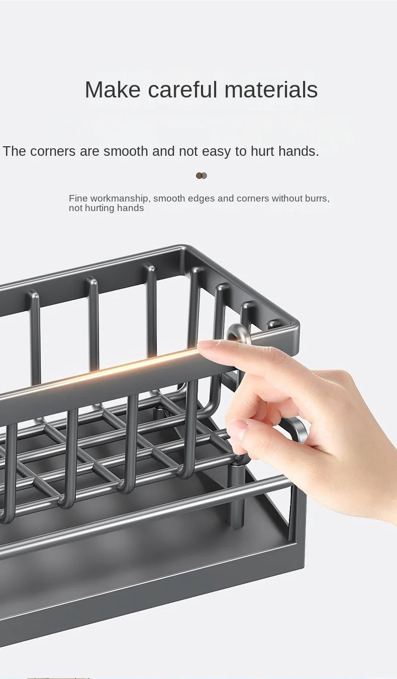 Kitchen Sink Drain Rack Organizer Plastic Self-draining Sink Shelf Soap Sponge Holder Dishcloth Towel Rack Filter Basket
