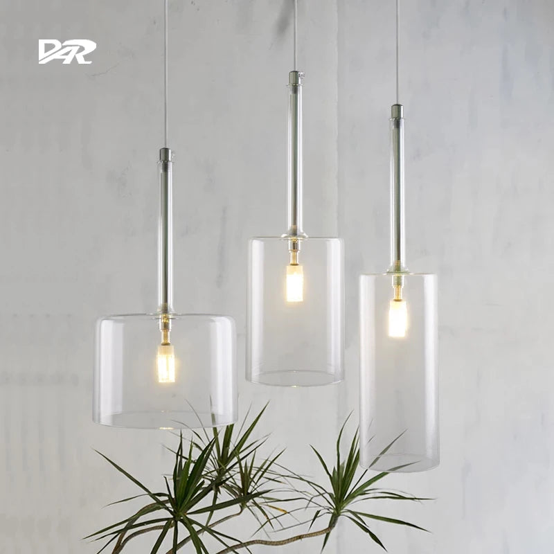 Modern Glass Pendant Lights - Minimalist Hanging Lamps for Dining Room, Bar, Bedroom & Bathroom Ceiling Lighting