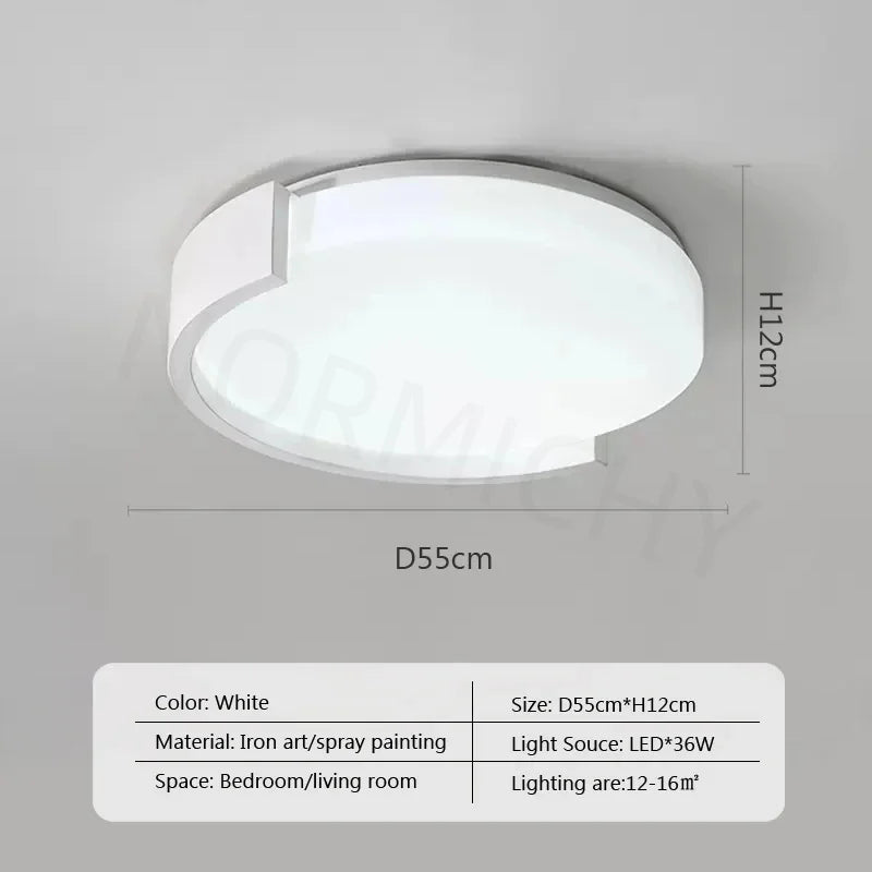 Modern Led Minimalist Nordic Black And White Room Main Light Living Room Circular Ceiling Light New Home Appliance Light Fixture