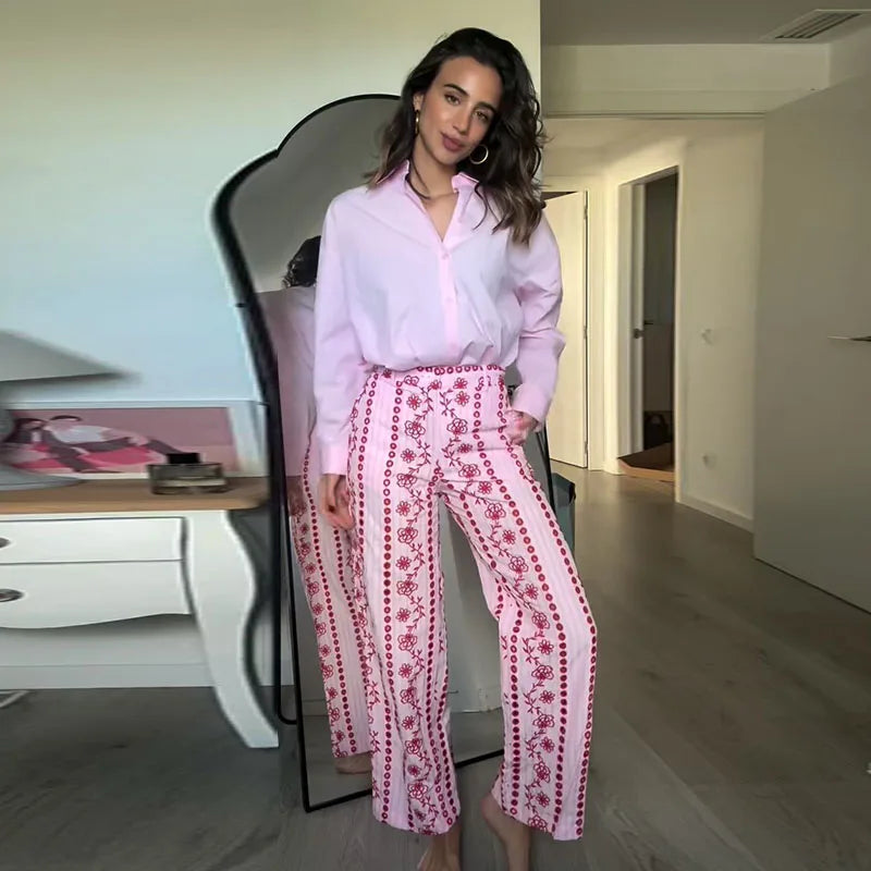 Casual Stripe Contrast Women's Pants Loose Zipper Button Pocket Wide Leg Female Pant 2026 Spring Summer Lady All-match Trousers