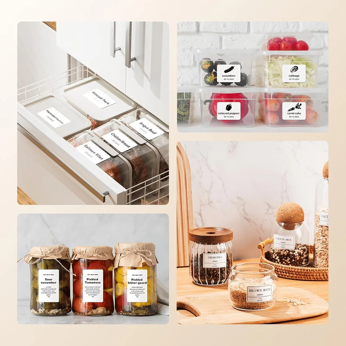Multi-purpose Thermal Label Tape,Glossy Coating Oil & Scratch Resistant White Sticker Labels Compatible withVariousLabelPrinters
