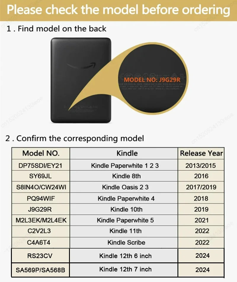 For Kindle Colorsoft 12th 11th 10th Generation Detachable Case 6'' 6.8'' 7'' Ebook Cover For Kindle Paperwhite 6 5 4 3 2 1 Cases