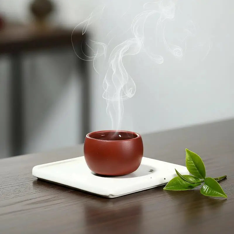 Yixing Purple Clay Travel Tea Bowl Handmade Master Teacup Lightweight for Hiking Camping Office Tea Drinking