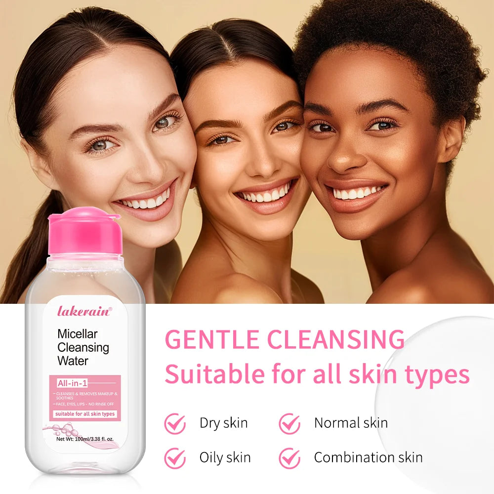 100ml Micellar Cleansing Water Makeup Remover Liquid For Face Eyes Lips Deep Cleansing Refreshing Non Tight Gentle Daily Facial Skin Care Cosmetics