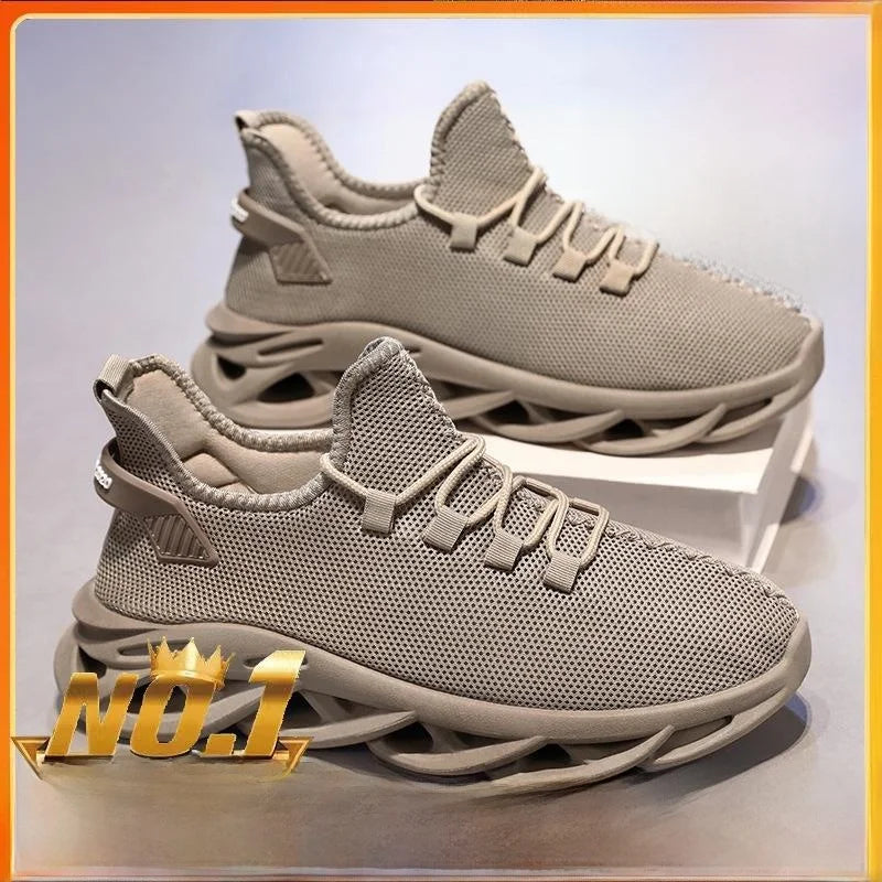 Men's Spring 2025 Breathable Mesh Running Shoes Casual Sports Sneakers Teenage Fashion White Shoes Comfortable Outdoor Footwear