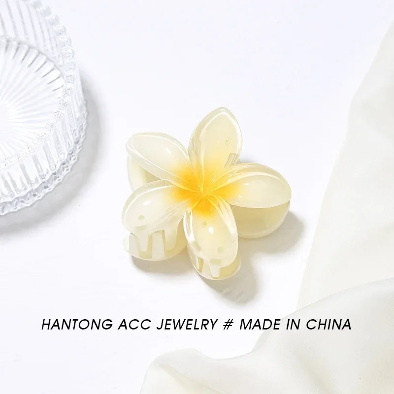Plumeria Hair Clips Flower Hair Claw Clip Trendy HairClips Korean Hair Accessories For Girls
