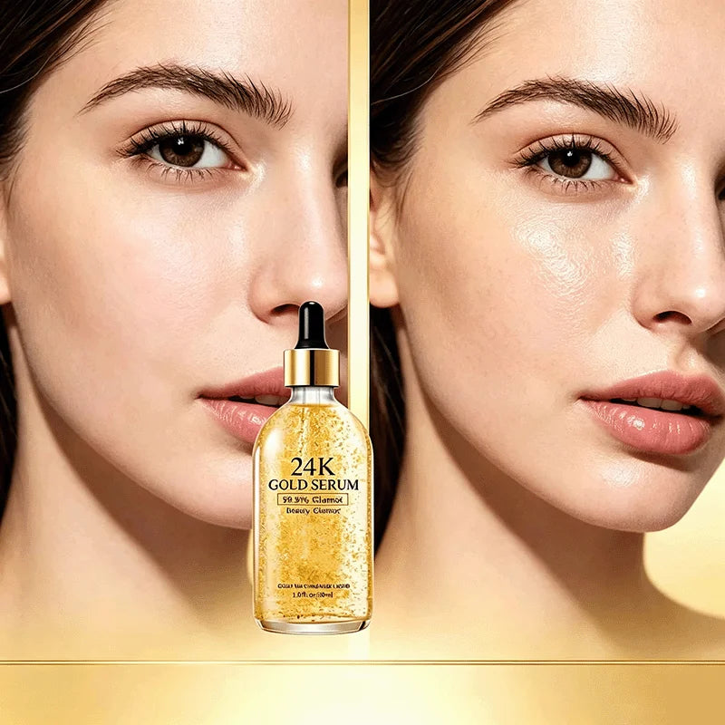 Face Serum Nicotinamide 30ml Hydrating Skin Care 24K Gold Smoothing Texture Daily Gentle Luminous Complexion Dewy Glow Nourish