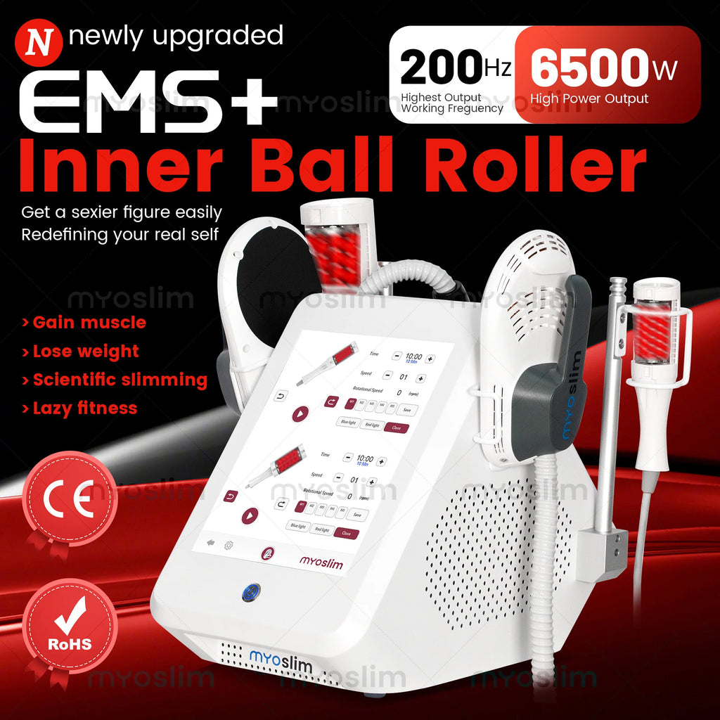 EMS RF 6500W 2 in 1 Body Sculpting Machine Electromagnetic Roller Massage Slimming Contouring Muscle Toning Salon Spa Home Use