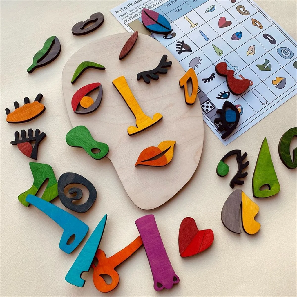 Modern Montessori Puzzles, 26 Part Picasso Modern Art Puzzle-Wooden Toddler