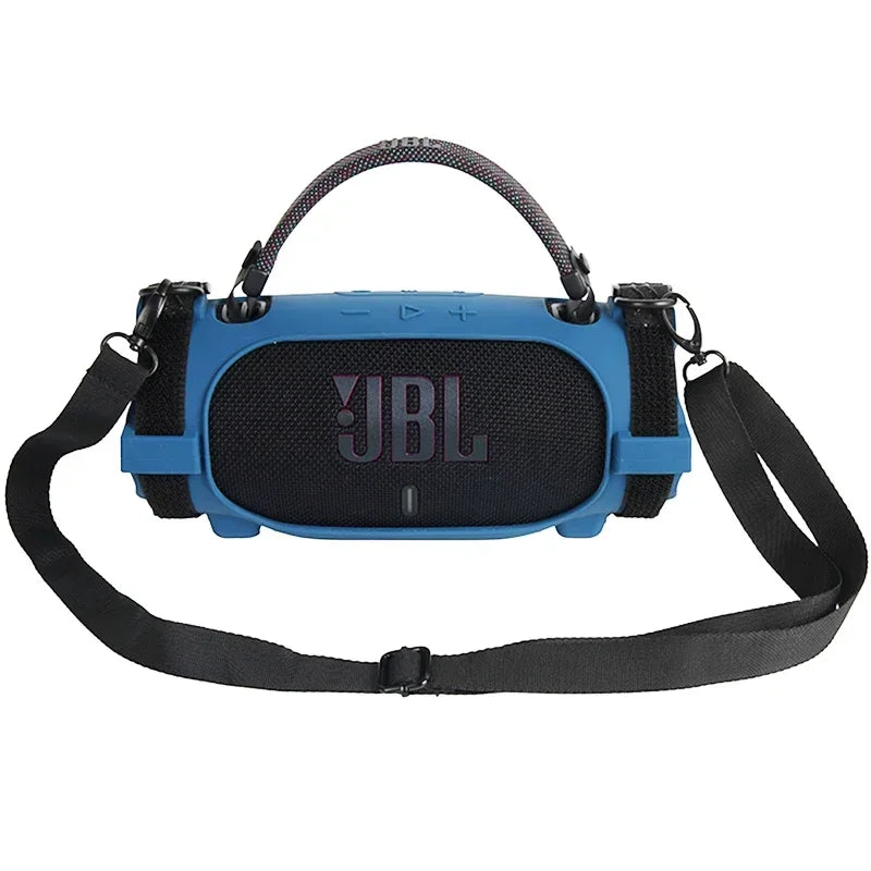 Newest Soft Silicone Case Cover Skin With Strap Carabiner for JBL Charge 6 Portable Waterproof Wireless Bluetooth Speaker