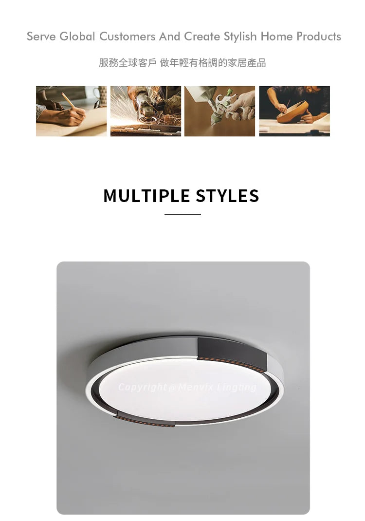 Modern LED Ceiling Lamp Bedroom Study Fixture Round White Home Art Design Indoor Decoration Living Room Lights Lustre Lighting