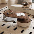 Light luxury solid wood leaf coffee table living room home antique special-shaped coffee table