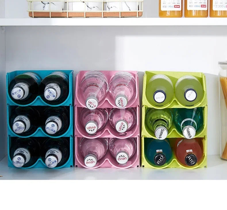 1/3PCS-Kitchen Organizer Refrigerator Rack Shelf Can Beer Wine Bottle Holder Rack Organizer Kitchen Storage Fridge Organizer