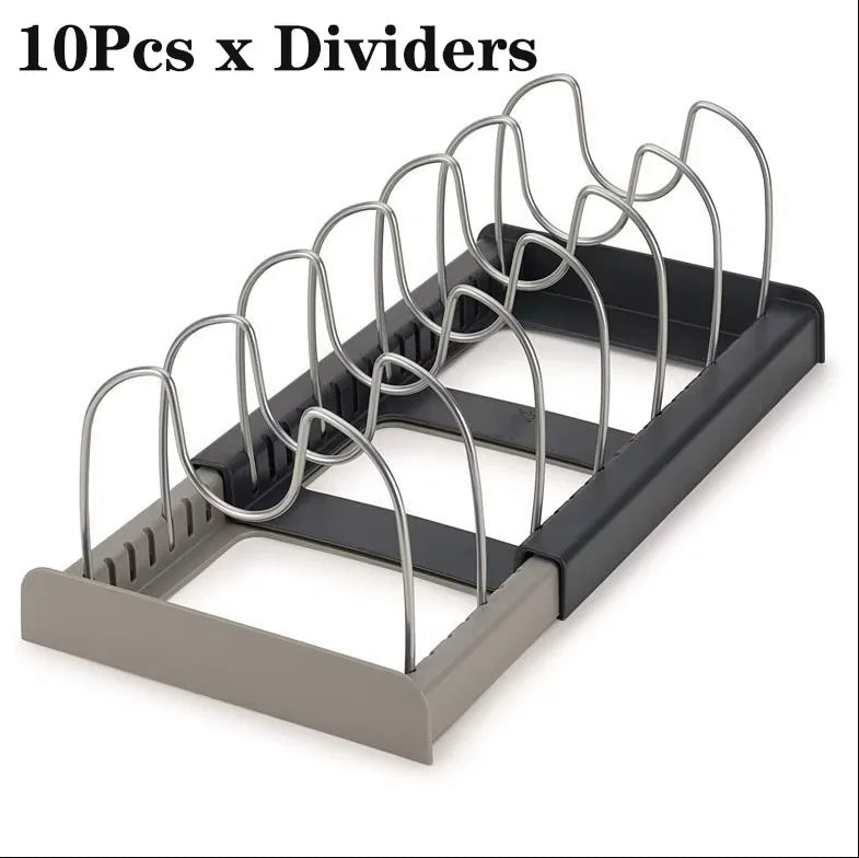 Adjustable Expandable Kitchen Drawer Organizer for Pots, Pans, Lids and Baking Trays